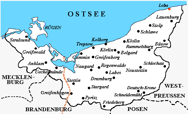 Landkarte Pommern